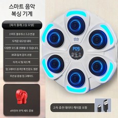 복싱 샌드백 실내 전자 타격 표적 성인용 벽걸이형 반응 빠른 운동 훈련 장비, D_화이트 +  장갑