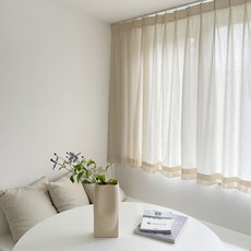코튼 나비주름 핀형 커튼