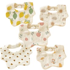 吸水透氣純棉六層紗口水巾圍兜