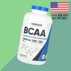 뉴트리코스트 퍼포먼스 BCAA 아미노산 BACC 500캡슐 1 500mg Nutricost Performance 500 Capsules per Capsule