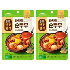 반듯한식 풀무원 바지락 순두부찌개 양념, 2개, 140g