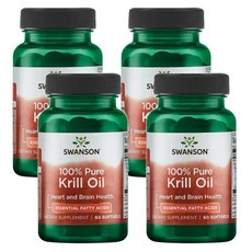 스완슨 100% 퓨어 크릴오일 500mg 60정, 4개