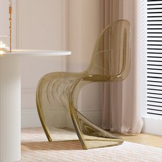 카페 의자 인테리어 체어 디자인 식탁의자 매장 아크릴, 1개, 투명 호박색 C