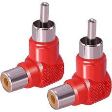 CNARIO 2개 RCA 암수 90도 엘보 커플러 RCA 우측 각도 어댑터 확장용 AV/TV 오디오 비디오 케이블 S/PDIF 서브우퍼 포노 컴포지트 컴포넌트, CNARIO 2개 RCA 암수 90도 엘보 커플러 RC