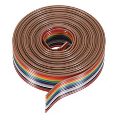 메카닉시티 전자 프로젝트용 40핀 플랫 레인보우 리본 케이블 30피트 1.27mm 피치 브레드보드 점퍼 와이어 1개, 6.6 Ft, 40P