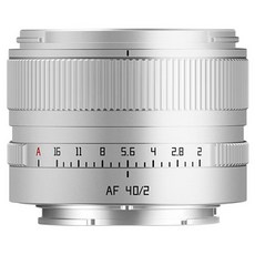 티티아티산 AF 40mm F2 풀프레임 소니 E마운트 전용 자동 초점 미러리스 단렌즈, 실버