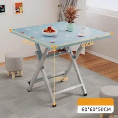 Bueno 야장테이블 편의점 식탁 포차 접이식 축제, 1인용, 블루 플로럴 60x60x50 아연도금