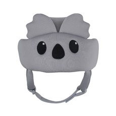 寶寶安全帽 可愛無尾熊造型 嬰幼兒學步防摔帽 柔軟透氣 可調節頭圍, 灰色無尾熊, 1個