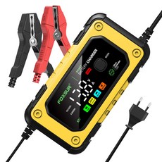 SUR 범용 자동차 배터리 충전기 수리 오토바이 납산 LiFePO4 배터리용 12V 7A, Yellow EU Plug, 1개