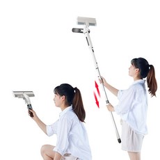 eyimtech 멀티 스프레이 유리창닦이 고층창문 회전형 물기제거 스퀴지 유리창청소 도구 4in1 유리닦이+ 청소포, 1개, 화이트