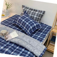 차렵이불베개세트 체크 마이크로화이바 슈퍼싱글 차렵이불 침구세트