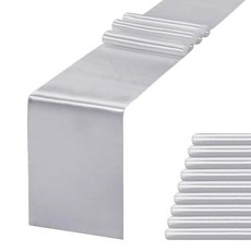 JEVIX 5팩 테이블 러너 30.5 x 274.3cm(12 x 108인치) 실크 테이블 러너 파티 결혼식 생일 연회 장식용, 10, 실버