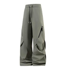 防風防水90白鴨絨保暖運動長褲 大尺碼滑雪褲休閑登山褲 加厚透氣工裝褲, S, 橄榄綠