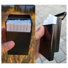 셀러템 담배케이스 착 열리는 슬라이딩 일반형 슬림형 - 사틴 블랙