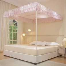 防塵床罩家用防灰塵遮光床幔頂蓋蚊帳支架宿捨通用蕾絲邊防塵頂布, 初夏賓利藍（單防塵頂）無支架,1.0米寬 2.0米長