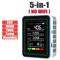 Tuya WiFi 15 in 1 공기 품질 감지기 CO/CO2/HCHO/TVOC/AQI/PM0.3/PM1.0/PM2.5/PM10/온도/습도/AQI 모니터, 01 5 in 1 White