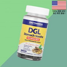 엔자임메디카 DGL 트릭 캄 젤리 구미 독일 초콜릿 74젤리 구미당 200mg Enzymedica Stomach Soothe Gummies German Chocolate 74, 1, 74