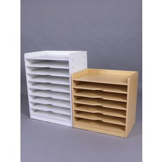 종이 보관함 수납함 세로형 4절 지류함 정리함 도화지 화이트 6단, 1단, 단풍나무 무늬 10층