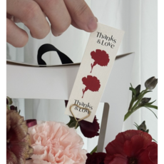 어버이날 스승의날 택 카드 카네이션 베이커리 카페 선물 포장, 1개, 크림배경 택 60매