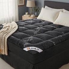 올란리 트윈토퍼 대나무비스코스 필로우탑 허리통증완화 깊은포켓 화이트, 다크 그레이, 가득한