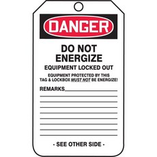 Accuform MDT169CTP PF카드락아웃 태그 레전드 위험 전원을 차단하세요 장비 잠금 해제됨 길이 575인치 x 너비 325인치 두께 0010인치 빨강검정색 배경에 흰