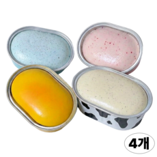 [4종세트] 단비상자 치즈빵 치즈케이크 말랑이 스트레스해소 힐링볼 스퀴시, 1세트, 80g, 딸기+민트+치즈+밀크