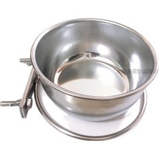 米可多寵物精品 白鐵狗碗架組 不銹鋼深狗碗 寵物食盆, 銀色, 1個