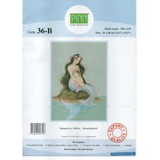 綺綺愛編織 美人魚十字繡材料組 DIY手工藝材料包 出清特價, 1個