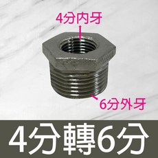 蝴蝶衛浴 不鏽鋼ST卜申 台灣製造 多尺寸可選 內外牙接頭 4分轉6分 衛浴配件, 4轉6分