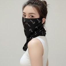 셀린17 자외선차단 얼굴 햇빛가리개 uv 쿨 스포츠 골프 러닝 마스크, 블랙 스몰레터링, 1개