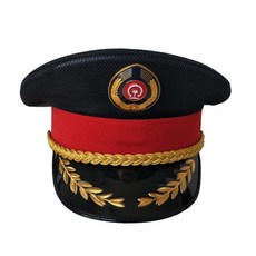 臺南出貨 鐵路大蓋帽 列車員車長帽 高鐵動車乘務員帽 夏網眼透氣款, 1個, 黑色半網 帽頂佈料 ,54厘米