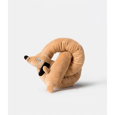 長條造型狗狗玩具，柔軟絨毛材質，內置發聲器，耐磨耐咬，多變造型, 臘腸狗, 1個