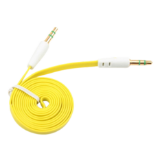 납작한 AUX케이블 옥스선 스테레오줄 문틈 책상아래배선 1m, 옐로우
