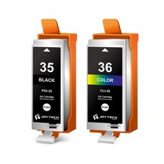 모노테크 캐논 호환잉크 세트 PGI-35 BK CLI-36 C, 1세트, 검정+컬러