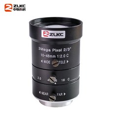 ZLKC 가변 초점 CCTV C 마운트 수동 조리개 F1.6 저왜곡 3.0 메가픽셀 카메라 FA 감시 줌 렌즈 2/3 인치 3M, 01 C 입, 01   Mainland