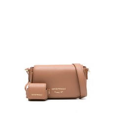 엠포리오아르마니 레터링 로고 페블 크로스 백