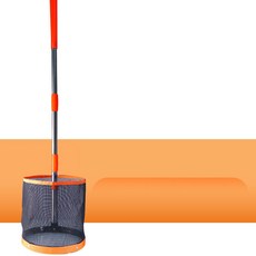 탁구공 수거기 Huieson 탁구 공 피커 버킷 훈련용 분리형 스테인레스 폴 23x23cm 99cm, [02] Orange, 1개