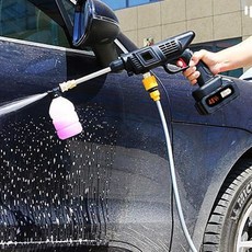 48V 무선 고압 세차건 차량용 휴대용 셀프 세차기 작업장갑포함, 단품