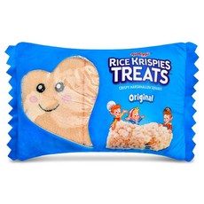 Iscream Rice Krispies 간식 패키지 40.6cm x 25.4cm(16인치 10인치) 베개 세트 플러시 셰르파 시리얼 바 미니 2개 포함