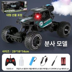 셀렉트하루 무선 RC카 자동차 고속 레이싱 주행 어린이 장난감, 1개, 29cm 분무기+조명+2WD 그린