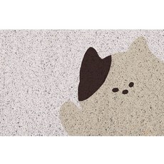 Good Lab 可愛動物圖案防滑線圈地墊 白色貓咪款 60x40公分, 1個, 白色貓咪60x40(W0381), 白色貓咪