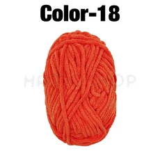 50g/볼 아이스 스트라이프 라인 얀 울 코튼 니팅 소프트 셔닐 수제 담요 두꺼운 실, 17 Color 18
