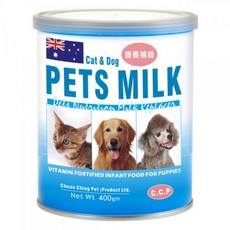 C.C.P 犬貓奶粉，幼犬貓咪適用，高鈣配方，易消化吸收，營養豐富，寵物成長必備, 1個, 犬貓 營養強化奶粉 400g