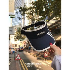空顶網球帽 美式運動速幹空頂鴨舌帽女春夏戶外遮陽防曬鴨舌帽, 藏青色,頭圍：54cm-60cm, 1個