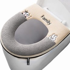 코이노리 빨아쓰는 극세사 변기 시트 커버 고급형, d. 그레이+아이보리