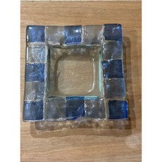 琉璃煙灰缸置物碟, 藍,10*10, 1個