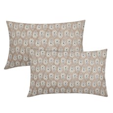 베이지 Flroal 블록 프린트 요추 베개 커버 30.5 x 50.8cm(12 20인치) 빈티지 플라워 패턴 천연 직물 러스틱 리넨 쿠션 케이스 농가 홈 데코 침대 소파 현관