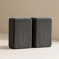 투톤 요가 블록 여성용 홈트레이닝 필라테스 전문 요가원 전용, 한 쌍의 암석 회색