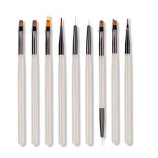 네일세트 셀프네일 관리세트 wegotta- 젤네일 브러쉬 세트네일아트 도팅 펜 네일붓세트네일드로잉펜 9 개, [03] 9PCS SET Grey