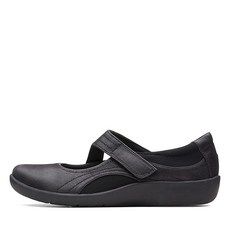 Clarks CLARKS Sillian 여성용 벨라 메리 제인 플랫 슈즈 블랙 254640 3588939002